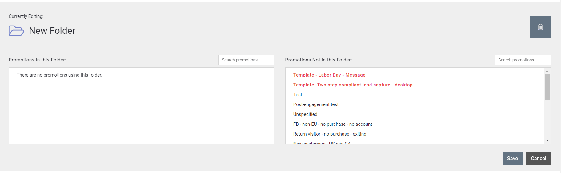 Adding and removing promotions