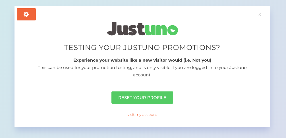 Justuno testing modal