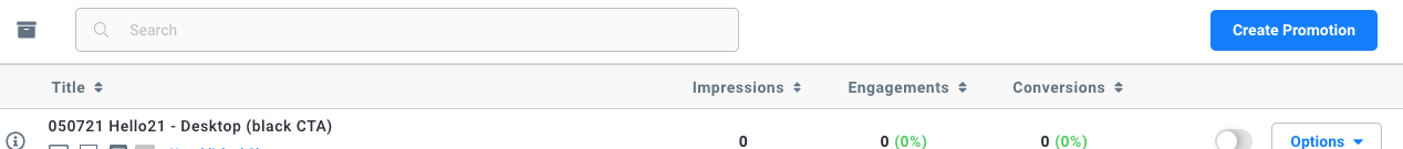 Create Promotion Button