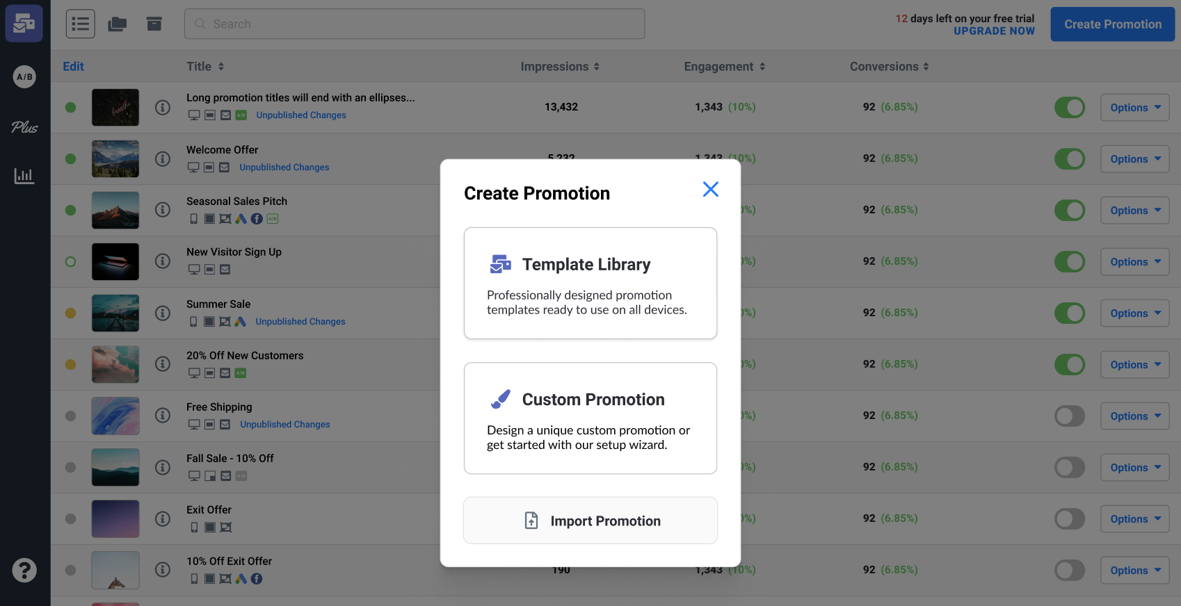 Template Library option to choose 1 