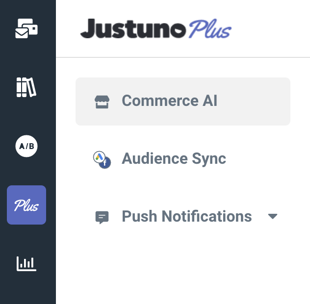 Justuno Plus new menu