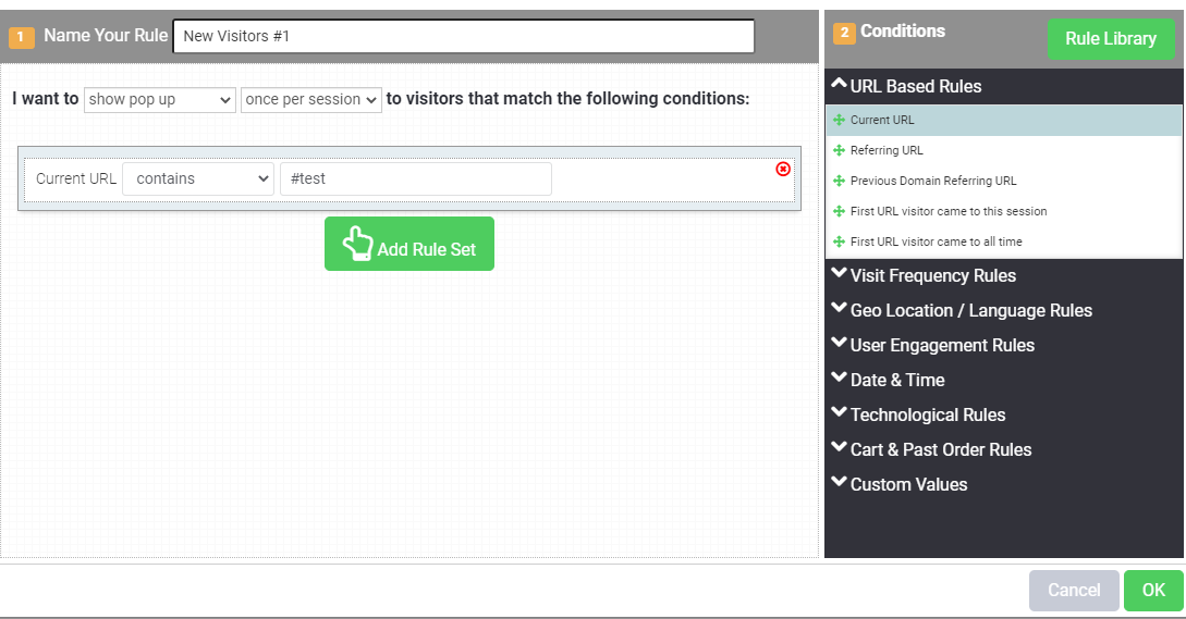 advanced rule contains #test