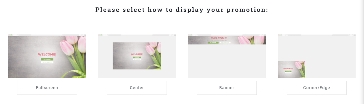 Select display for promotion