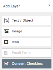 Consent checkbox in menu