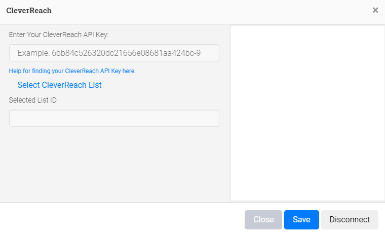 enter cleverreach credentials