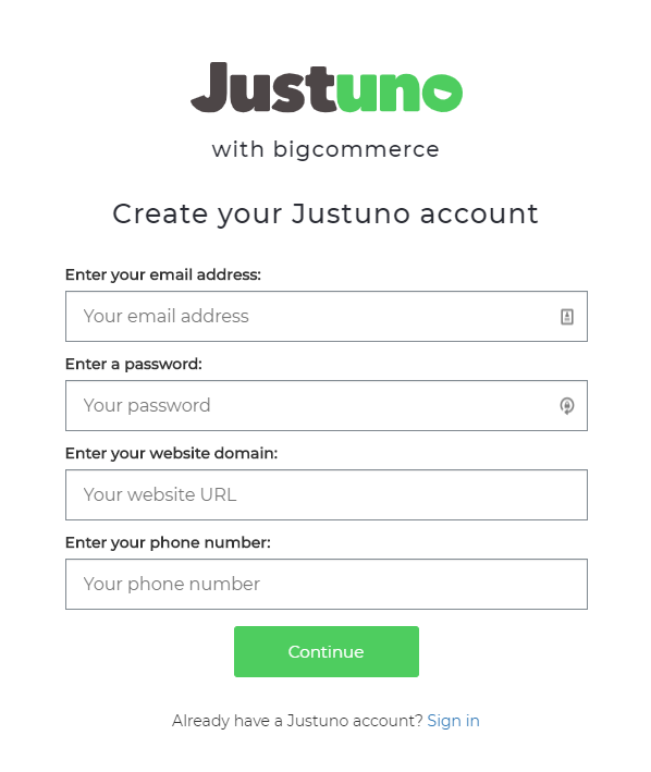 log in or sign up page