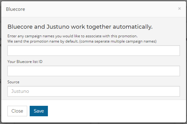 bluecore setup details