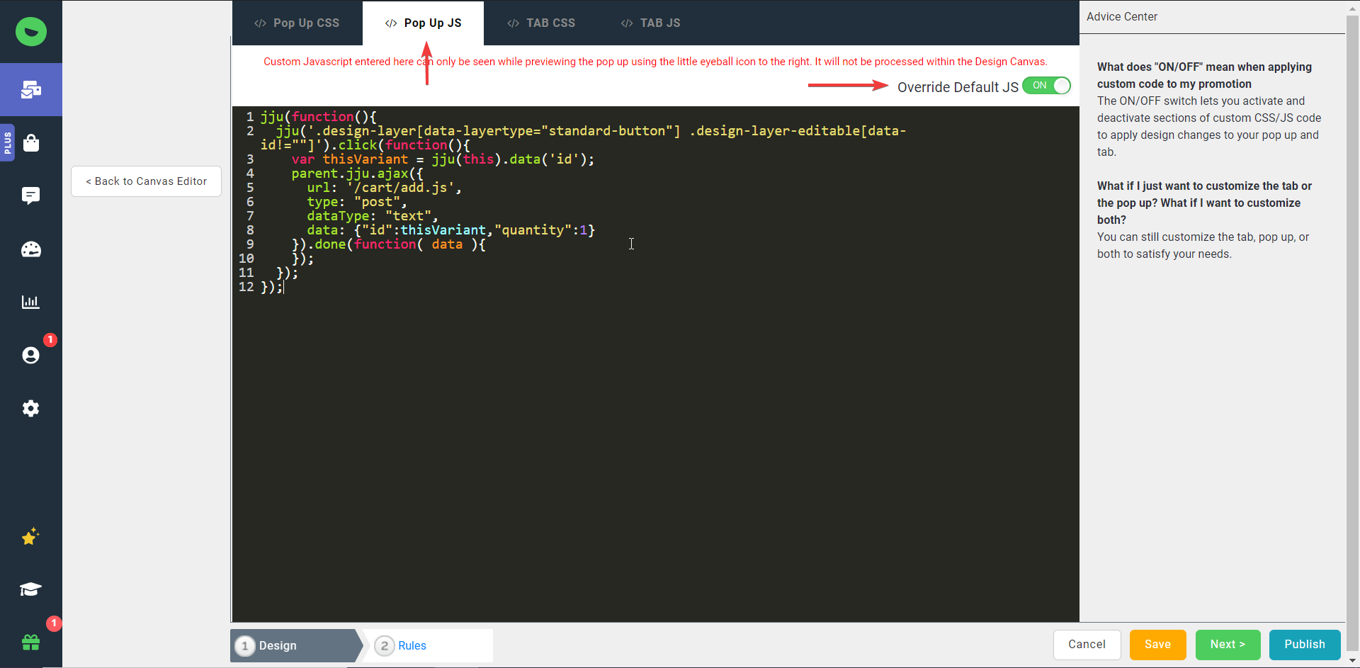 javascript adding item to cart