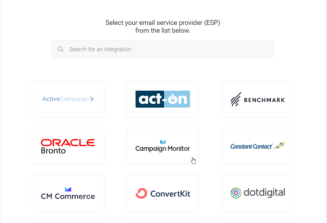 Select Campaign Monitor