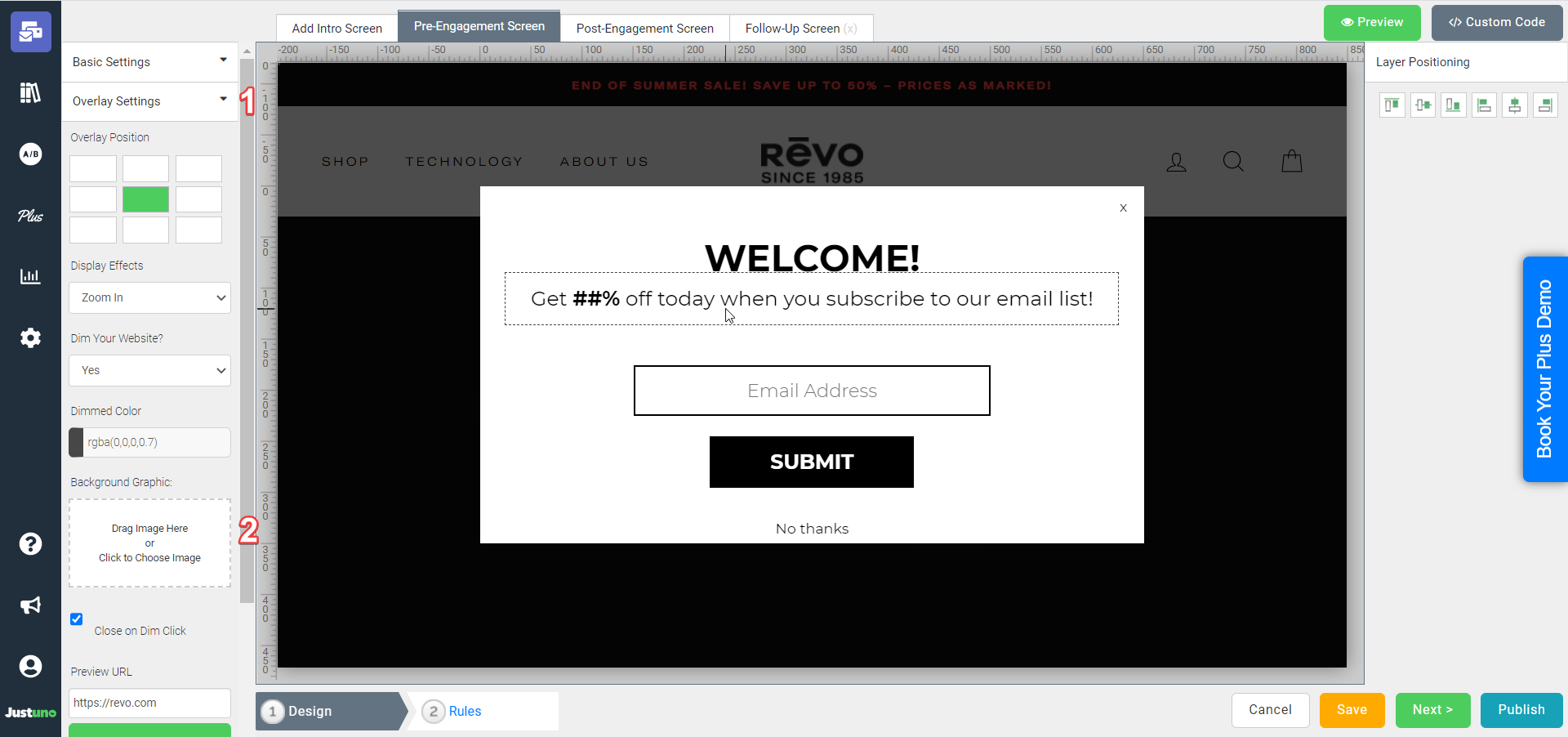 Adding a background image on the Design Canvas