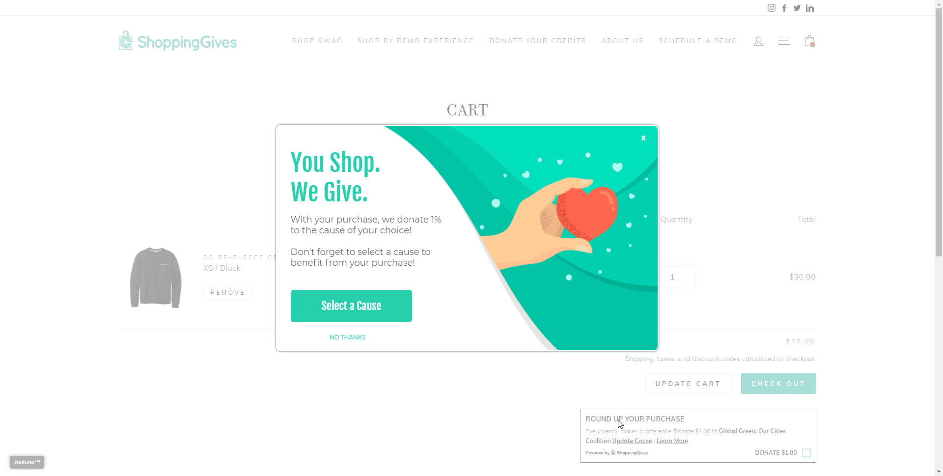 click enabling on site action