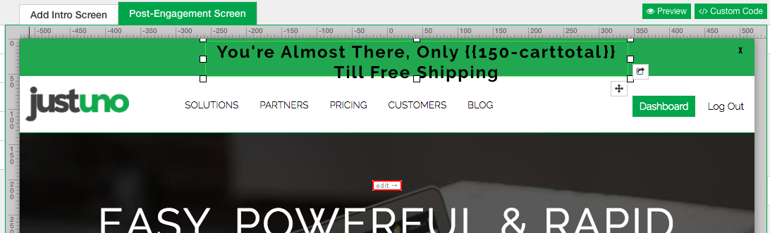 text in design canvas