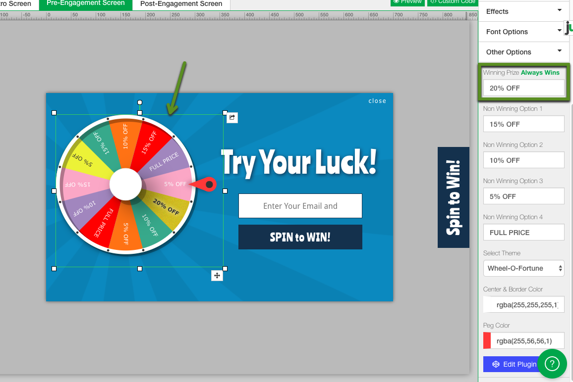 choose winning prize