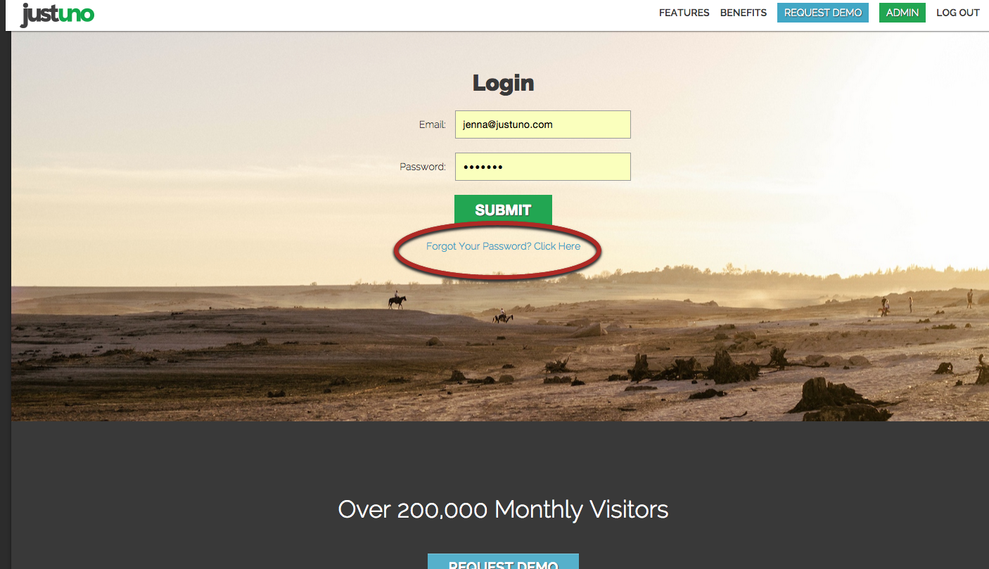 click Forgot Your Password?