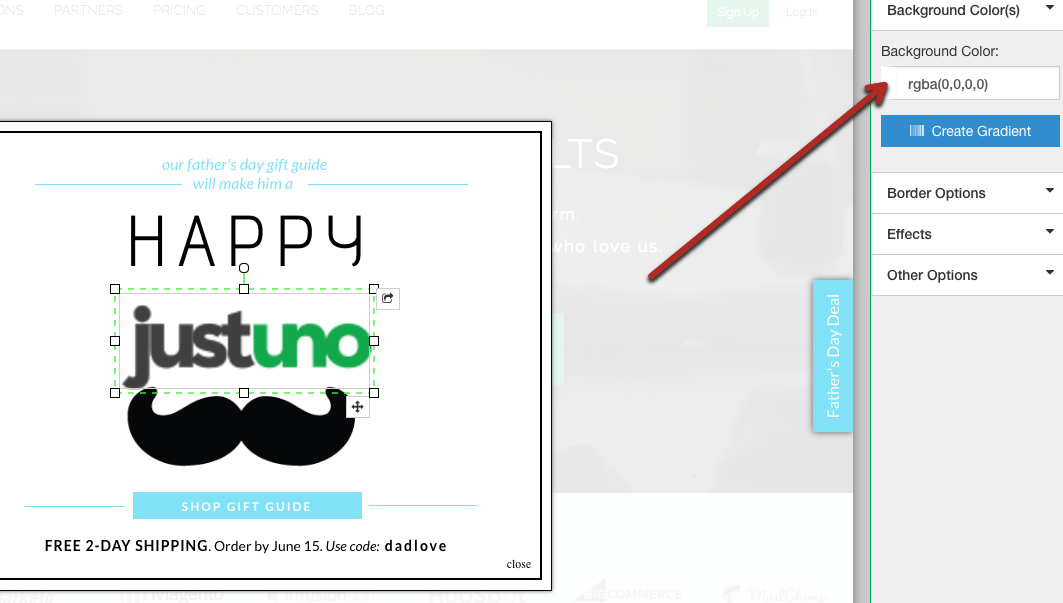 configure color and opacity